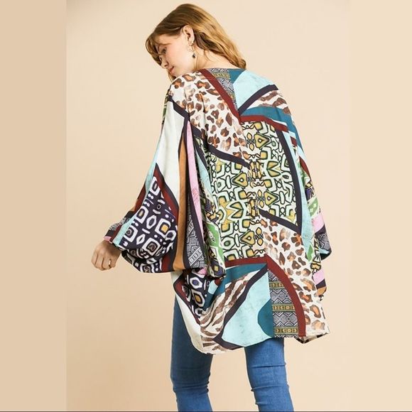 Umgee Jackets & Blazers - Last 1! UMGEE “Boho Wild” Cocoon Patchwork Kimono